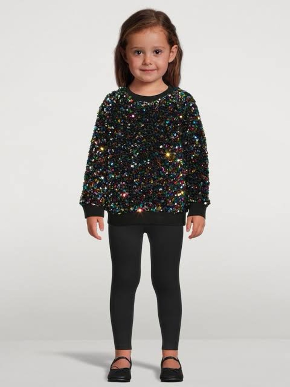 Stella McCartney $190 Girls' Black Sequin Sparkle Sweatshirt